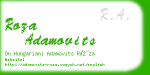 roza adamovits business card